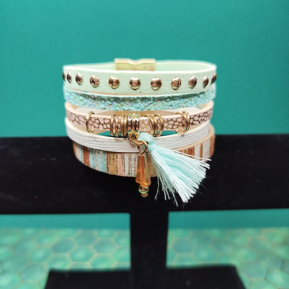 Elegant Multi-Layered Bracelet with Tassel